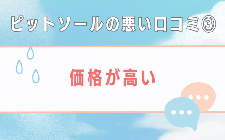 ピットソールの悪い口コミ3 価格が高い