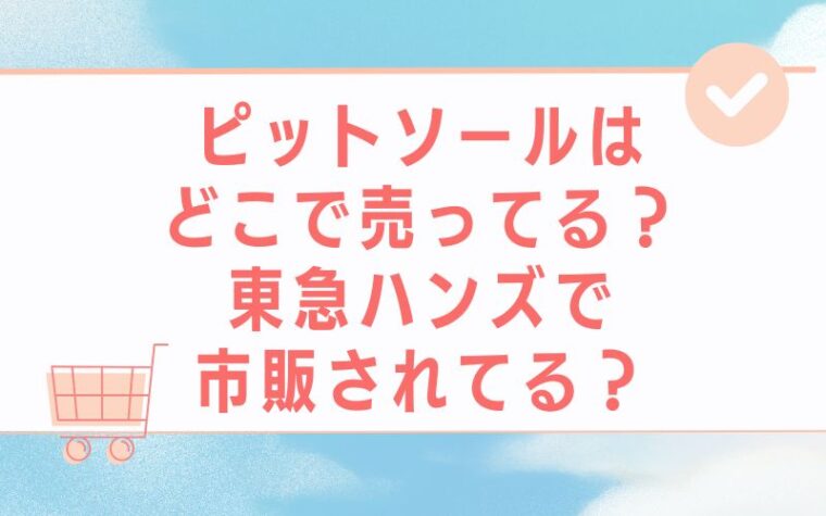 ピットソールはどこで売ってる?東急ハンズで市販されてる?
